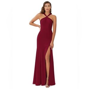 Azazie Rue Burgundy Dress